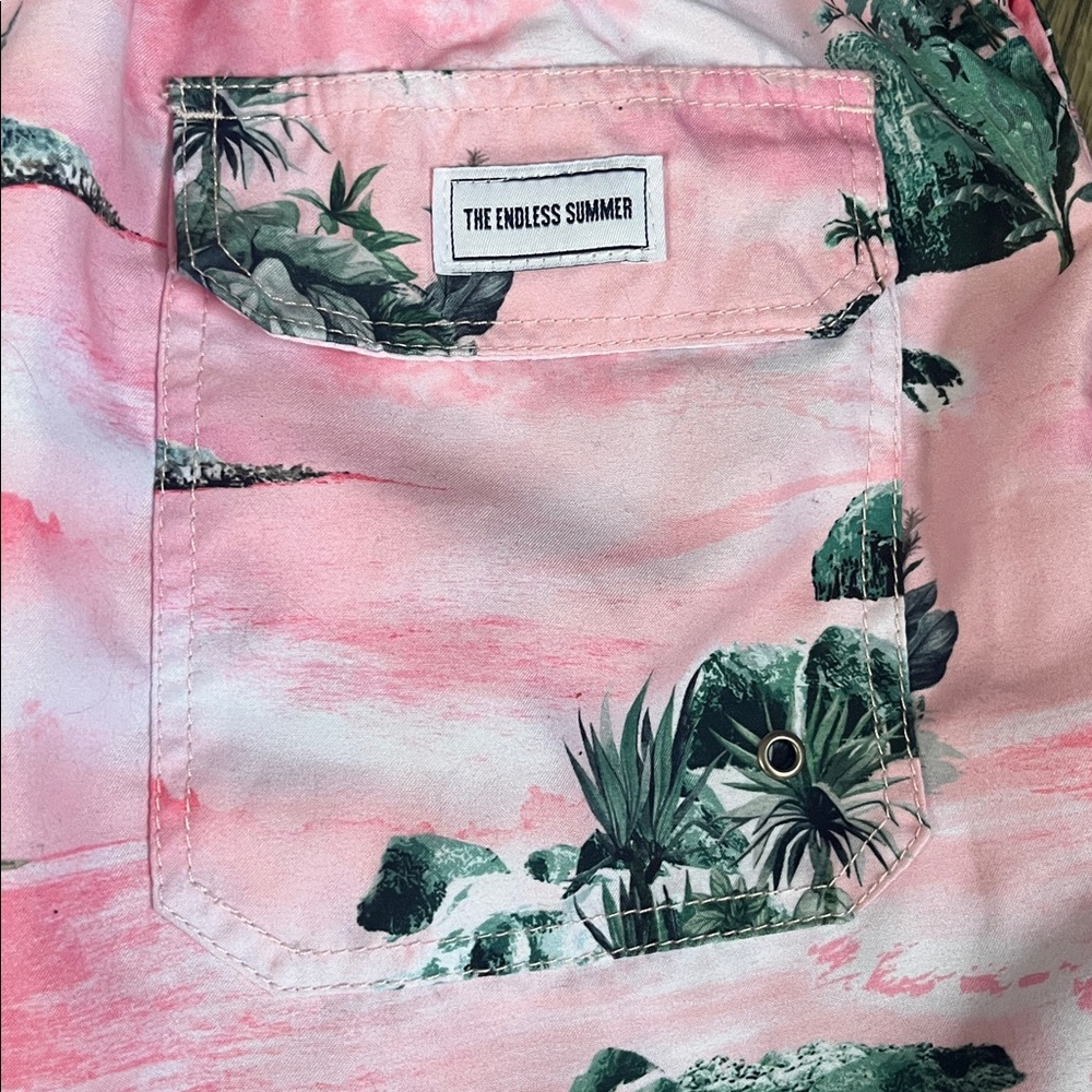 Ron Jon Pink and Green Tropical Swim Trunks men's XL - Picture 10 of 13